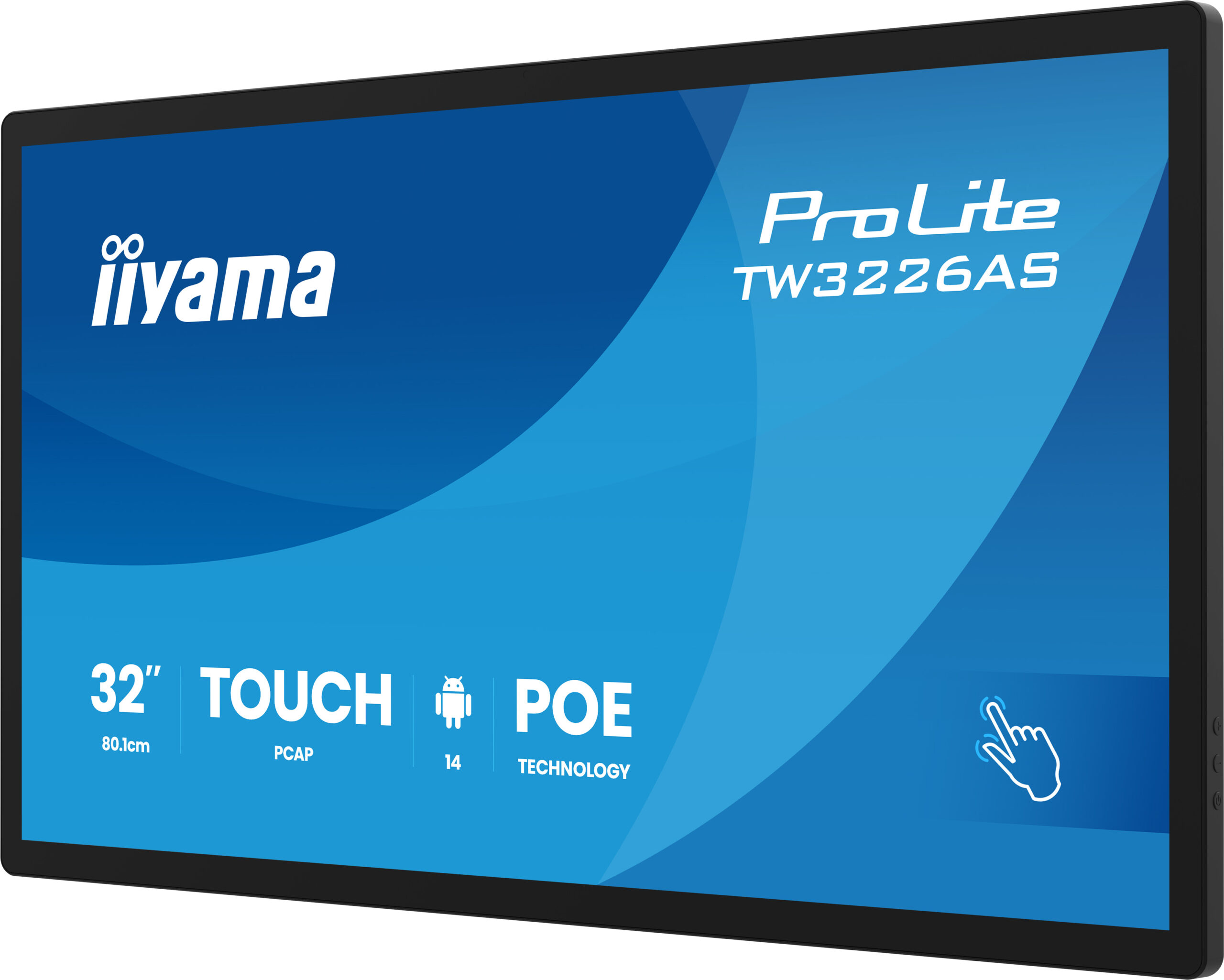 iiyama TW3226AS-B3P skilte display Kiosk design 80 cm (31.5") LED Wi-Fi 430 cd/m² Fuld HD Sort Berøringsskærm Indbygget processer Android 24/7 - Billede 3