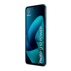 Motorola moto g57 power . Skærm diagonal: 17,1 cm (6.72""), Skærmopløsning: 2400 x 1080 pixel. Processorfrekvens: 2,4 GHz, Processorserie: Snapdragon, Processormodel: 6s Gen 4. RAM kapacitet: 12 GB, RAM-type: LPDDR4X, Intern lagerkapacitet: 256 GB. Bagerste kamera opløsning (numerisk): 50 MP, Bagkamera type: Dobbelt kamera. SIM-korts kapacitet: Dual SIM. Operativsystem installeret: Android 16.0. Batterikapacitet: 7000 mAh. Produktfarve: Blå. Vægt: 210,6 g - Billede 5