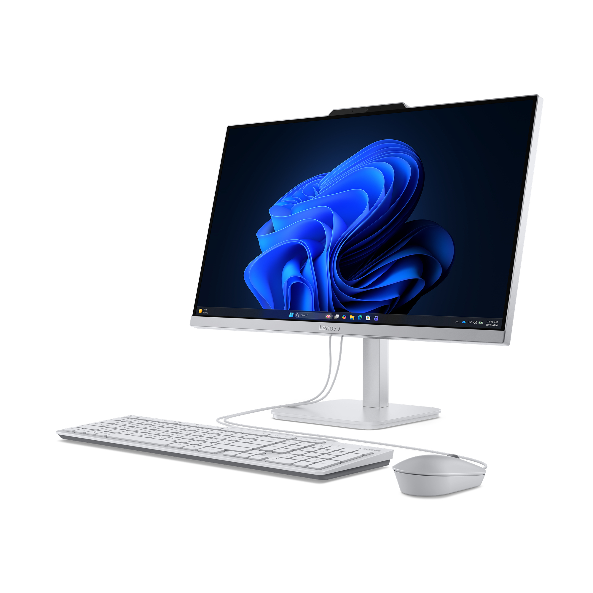 Lenovo A105 24 F0JS - Alt-i-én vippestativ - Ryzen 5 40 / op til 4.3 GHz - RAM 16 GB - SSD 512 GB - NVMe - Radeon 610M - Bluetooth 5.2, IEEE 802.11ax (Wi-Fi 6) - Win 11 Home - skærm: LED 23.8"" 1920 x 1080 (Full HD) @ 100 Hz - tastatur: tysk - skygrå - med 3 måneder Lenovo Premium Care - Billede 2