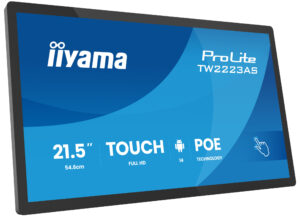 iiyama TW2223AS-B3P skilte display Interaktivt fladpanel 54,6 cm (21.5") Wi-Fi 450 cd/m² Fuld HD Sort Berøringsskærm Indbygget processer Android 24/7