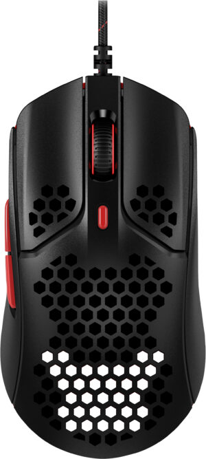 HyperX Pulsefire Haste - Mus - optisk - 6 knapper - kablet - USB 2.0 - sort/ rød - for Xbox One, Xbox One S, Xbox One S All-Digital Edition, Xbox One X, Xbox Series S, Xbox Series X Sony PlayStation 4, Sony PlayStation 5