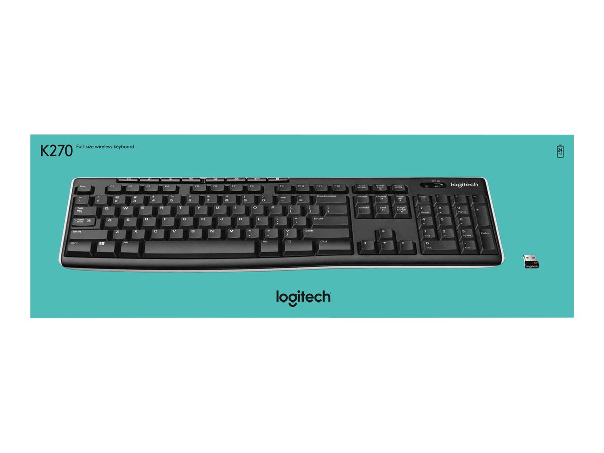 Logitech Wireless Keyboard K270 - Tastatur - trådløs - 2.4 GHz - Nordisk - Billede 5
