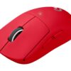 Logitech G PRO X SUPERLIGHT - Mus - optisk - 5 knapper - trådløs - 2.4 GHz - USB Logitech LIGHTSPEED-modtager - rød