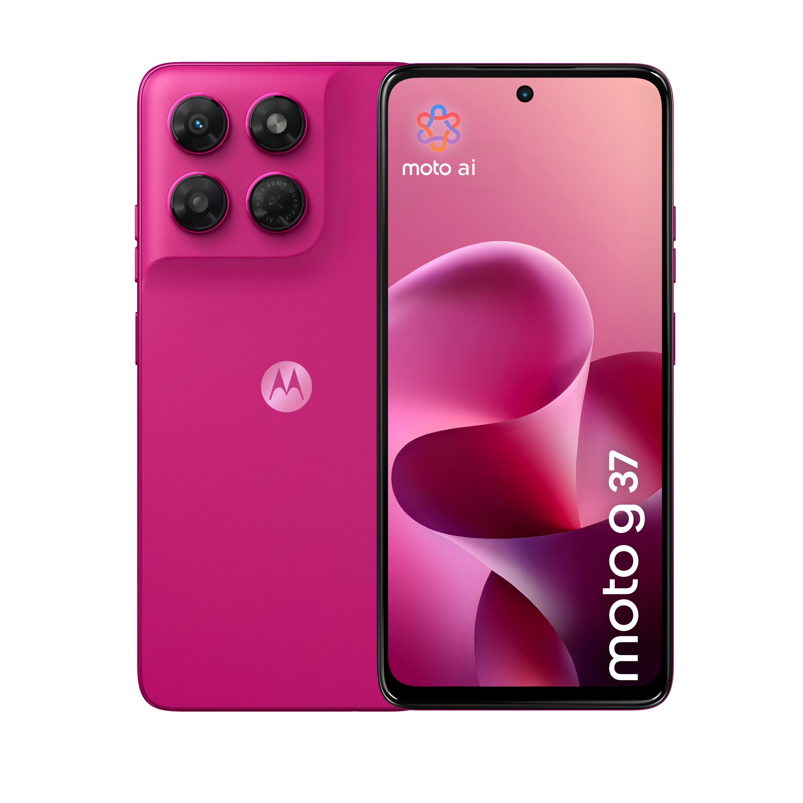 Motorola Moto G37 - 5G smartphone - dual-SIM - RAM 4 GB / Intern hukommelse 128 GB - microSD slot - LCD-skærm - 6.67"" - 1604 x 720 pixels (120 Hz) - 2x bagkameraer 50 MP - front camera 8 MP - fuchsiarød