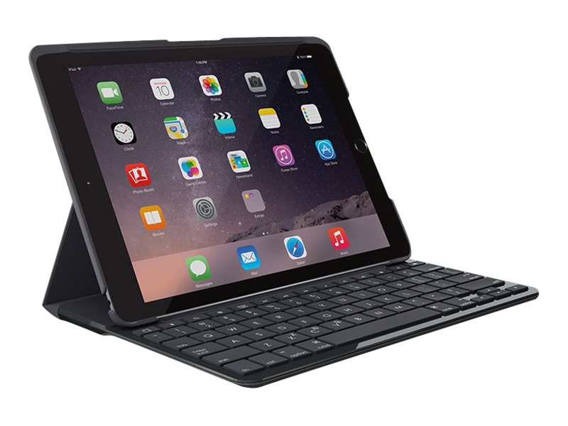 Logitech Slim Folio - Tastatur og folio-kasse - trådløs - Bluetooth - AZERTY - fransk - sort - Billede 2