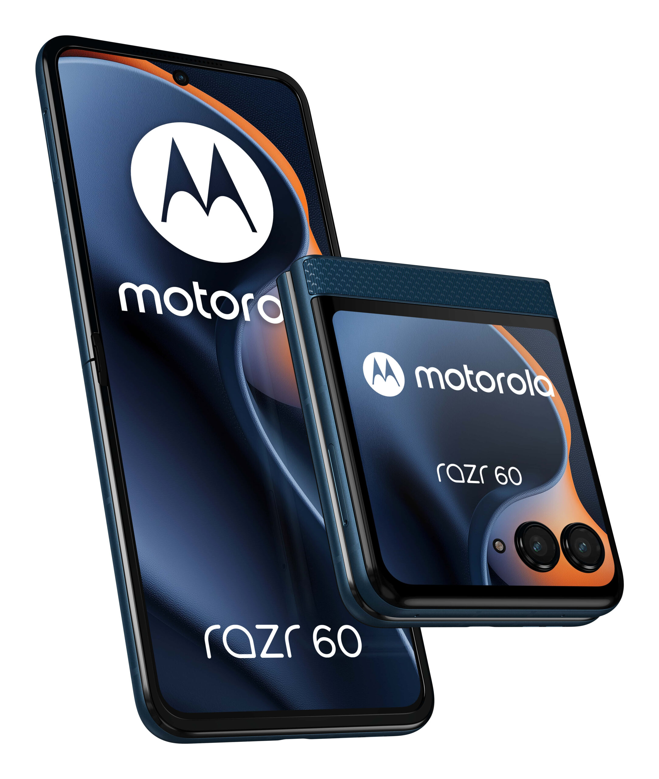 Motorola razr 60. Skærm diagonal: 17,5 cm (6.9""), Skærmopløsning: 2640 x 1080 pixel. Processorserie: MediaTek Dimensity. RAM kapacitet: 8 GB, Intern lagerkapacitet: 256 GB. Bagerste kamera opløsning (numerisk): 50 MP, Bagkamera type: Dobbelt kamera. SIM-korts kapacitet: Dual SIM. Operativsystem installeret: Android 15. Batterikapacitet: 4500 mAh. Produktfarve: Blå. Vægt: 188 g