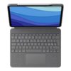 Logitech Combo Touch - Tastatur og folio-kasse - med trackpad - bagbelyst - Apple Smart connector - QWERTY - Pan Nordic - oxford-grå - for Apple 12.9-inch iPad Pro (5. generation)