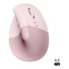 Logitech Lift Vertical Ergonomic Mouse - Lodret mus - ergonomisk - optisk - 6 knapper - trådløs - Bluetooth, 2.4 GHz - Logitech Logi Bolt USB-modtager - rose