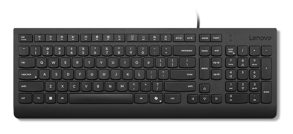 Lenovo Essential - Tastatur - USB - QWERTY - Nordisk - sort - brun kasse