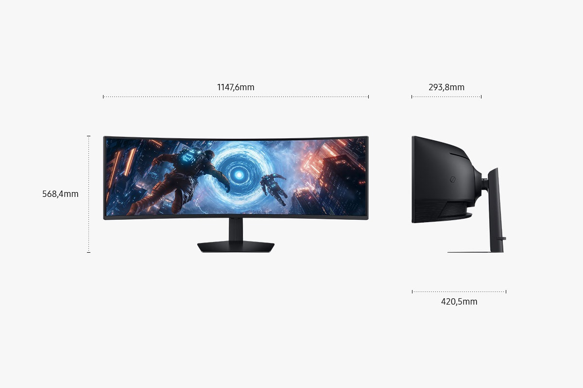 Samsung Odyssey G9 S49FG912EU - G91F Series - LED-skærm - gaming - kurvet - 49"" - 5120 x 1440 Dual Quad HD @ 144 Hz - VA - 350 cd/m² - 2500:1 - DisplayHDR 600 - 1 ms - 2xHDMI, DisplayPort - sort - Billede 5