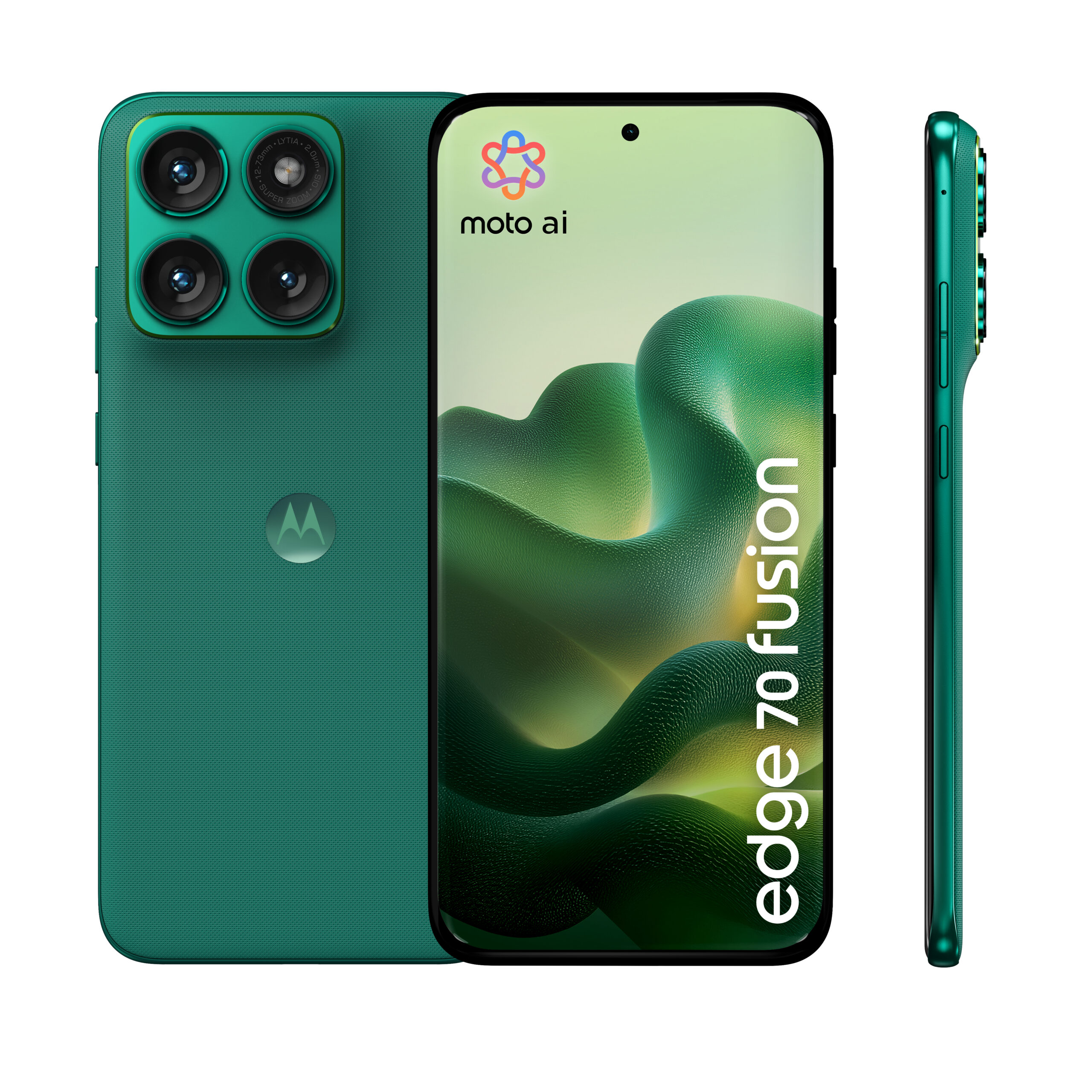 Motorola Edge 70 Fusion - 5G smartphone - dual-SIM - RAM 8 GB / Intern hukommelse 256 GB - OLED display - 6.78"" - 2772 x 1272 pixels (144 Hz) - 3x bagkamera 50 MP, 13 MP - front camera 32 MP - pantone sportsgrøn - Billede 2