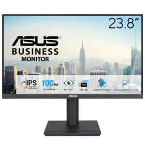 ASUS VA24DQFS - LED-skærm - 24"" (23.8"" til at se) - 1920 x 1080 Full HD (1080p) @ 100 Hz - IPS - 300 cd/m² - 1000:1 - 1 ms - HDMI, VGA, DisplayPort - højtalere - sort