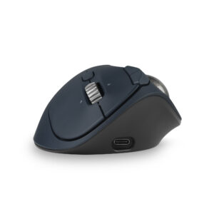 Kensington Pro Fit Ergo TB550 Trackball EQ - Styrebold - ergonomisk - optisk - 9 knapper - trådløs - Bluetooth, 2.4 GHz - trådløs modtager (USB) - sort, blå-grå - detailsalg - farveboks - Billede 4