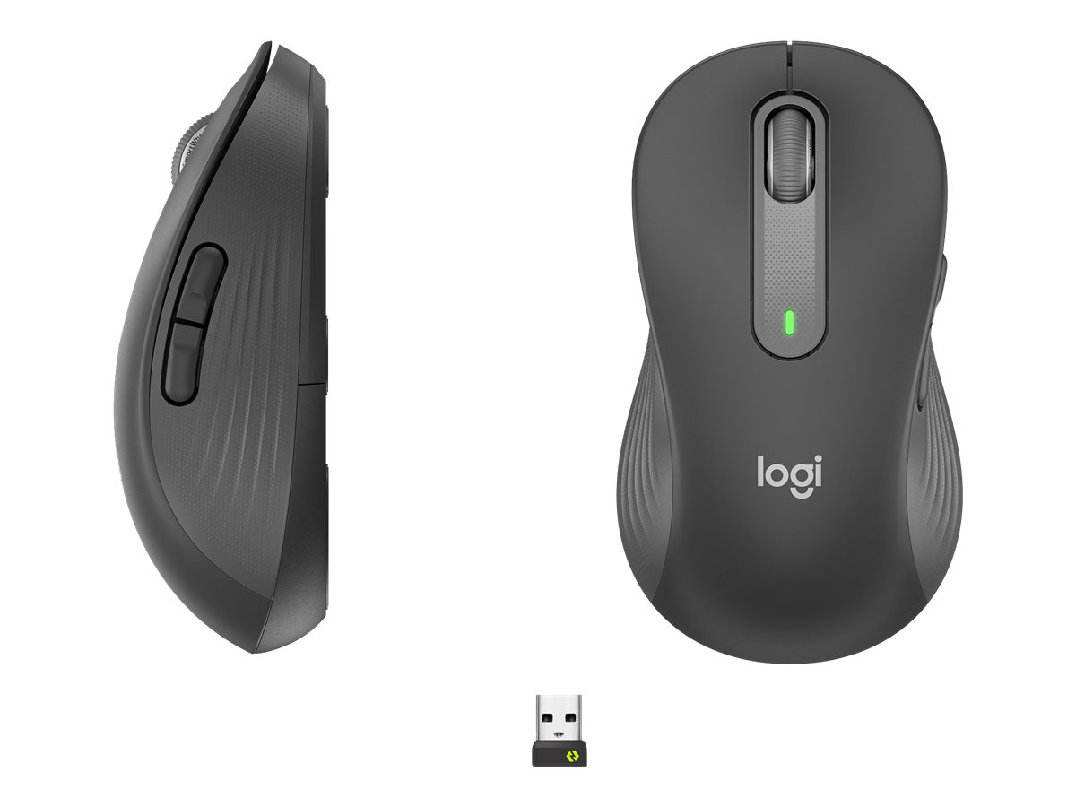 Logitech Signature M650 L LEFT - Mus - stor størrelse - venstrehåndet - optisk - 5 knapper - trådløs - Bluetooth, 2.4 GHz - Logitech Logi Bolt USB-modtager - grafit - Billede 3