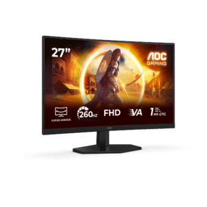 AOC Gaming C27G42ZE - G42 Series - LED-skærm - gaming - kurvet - 27"" - 1920 x 1080 Full HD @ 240 Hz - Fast VA - 300 cd/m² - 3000:1 - HDR10 - 0.3 ms - HDMI, DisplayPort - sort, rød - Billede 2