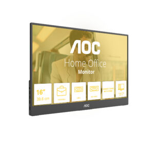 AOC Style-line 16T20E2 - T20 Series - LED-skærm - 16"" (15.6"" til at se) - bærbar - 1920 x 1080 Full HD @ 60 Hz - IPS - 250 cd/m² - 1000:1 - 4 ms - Mini HDMI, 2xUSB-C - højtalere - sort - Billede 2