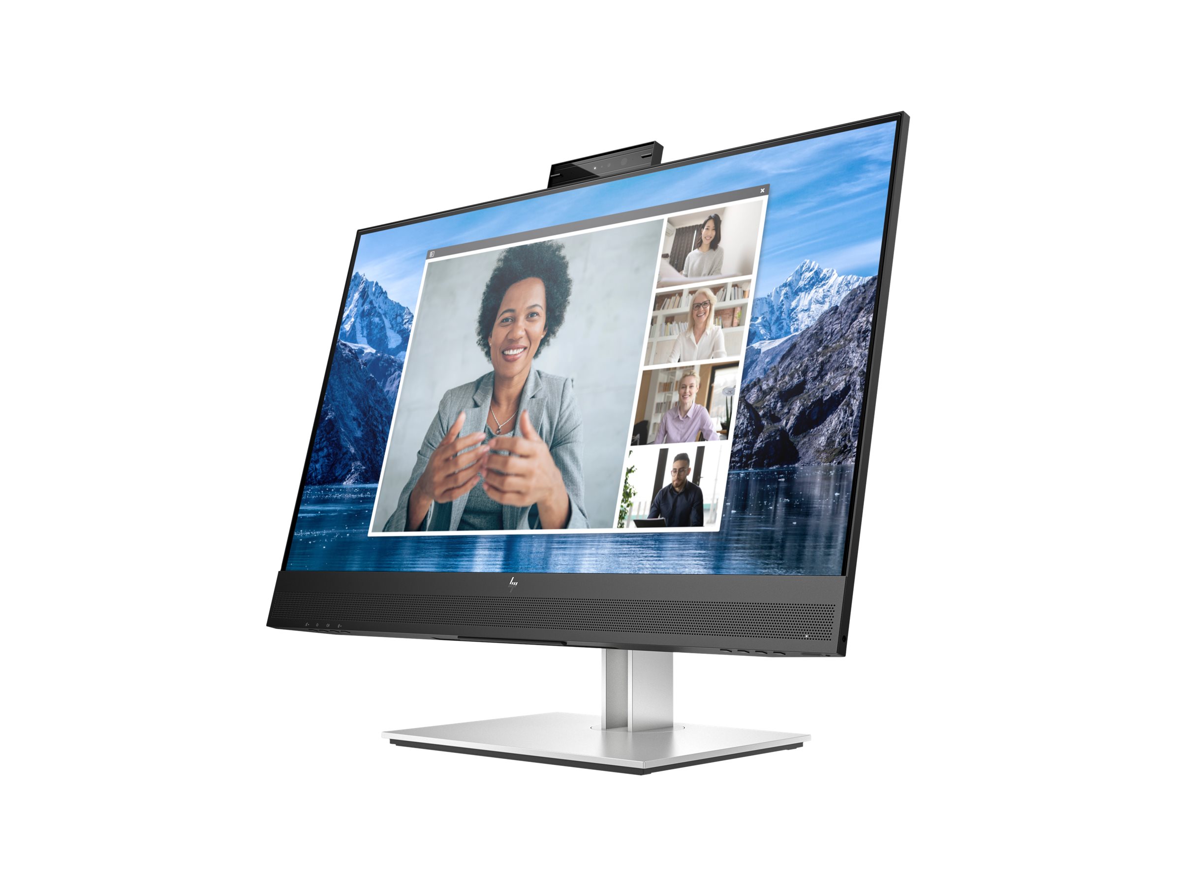 HP E27m G4 Conferencing Monitor - E-Series - LED-skærm - 27"" - 2560 x 1440 QHD @ 75 Hz - IPS - 300 cd/m² - 1000:1 - 5 ms - HDMI, DisplayPort, USB-C - højtalere - sølv (stander), sort hoved - Billede 2