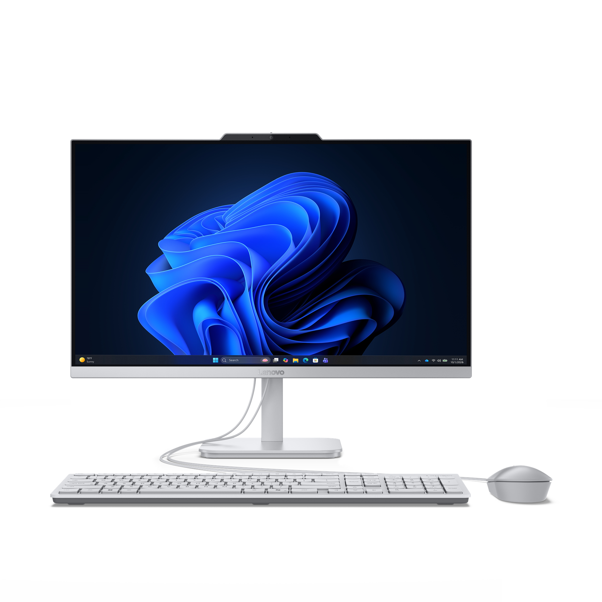 Lenovo A105 24 F0JS - Alt-i-én vippestativ - Ryzen 5 40 / op til 4.3 GHz - RAM 16 GB - SSD 512 GB - NVMe - Radeon 610M - Bluetooth 5.2, IEEE 802.11ax (Wi-Fi 6) - Win 11 Home - skærm: LED 23.8"" 1920 x 1080 (Full HD) @ 100 Hz - tastatur: tysk - skygrå - med 3 måneder Lenovo Premium Care