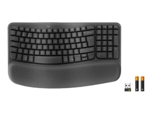 Logitech Ergo Series Wave Keys for Business - Tastatur - trådløs - Bluetooth 5.1 LE - QWERTY - grafit