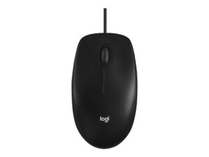 Logitech M100 - Mus - fuld størrelse - højre- og venstrehåndet - optisk - 3 knapper - kablet - USB - sort
