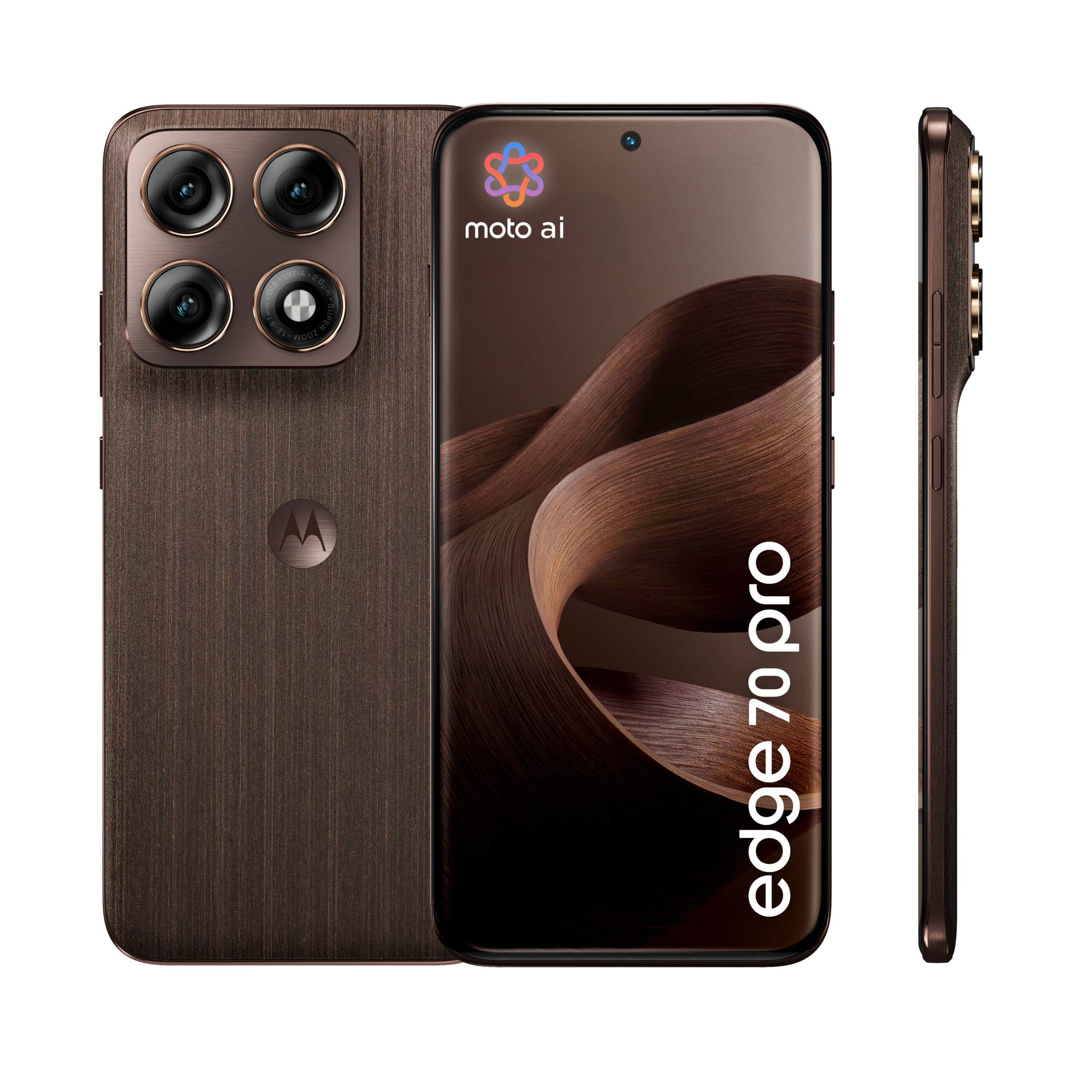 Motorola Edge 70 Pro - 5G smartphone - dual-SIM - RAM 8 GB / Intern hukommelse 256 GB - OLED display - 6.78"" - 2772 x 1272 pixels (144 Hz) - 3x bagkamera 50 MP, 50 MP, 50 MP - front camera 50 MP - pantone cikorie kaffe - Billede 2