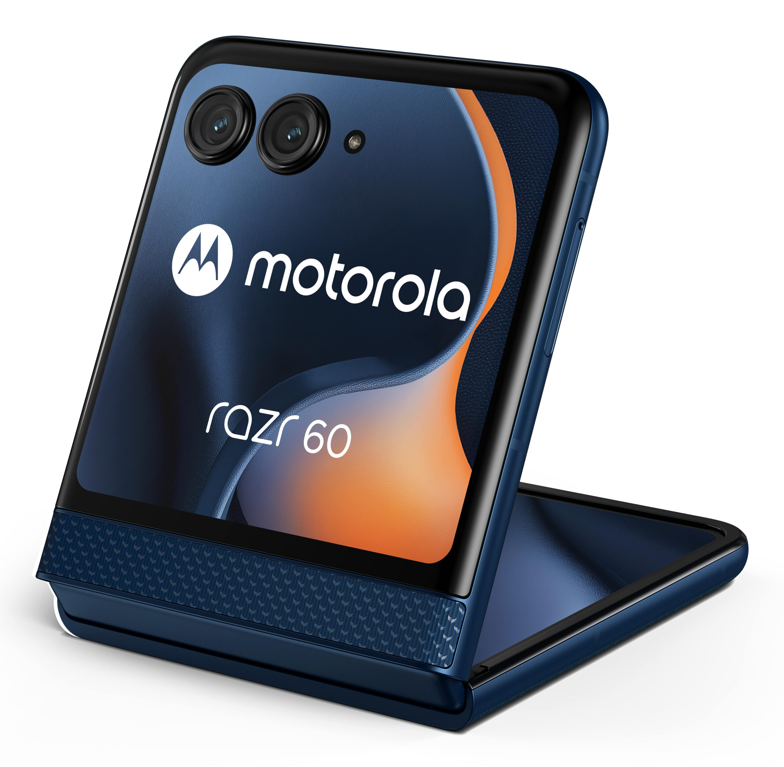 Motorola razr 60. Skærm diagonal: 17,5 cm (6.9""), Skærmopløsning: 2640 x 1080 pixel. Processorserie: MediaTek Dimensity. RAM kapacitet: 8 GB, Intern lagerkapacitet: 256 GB. Bagerste kamera opløsning (numerisk): 50 MP, Bagkamera type: Dobbelt kamera. SIM-korts kapacitet: Dual SIM. Operativsystem installeret: Android 15. Batterikapacitet: 4500 mAh. Produktfarve: Blå. Vægt: 188 g - Billede 5