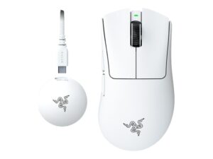 Razer DeathAdder V4 Pro - Mus - ergonomisk - højrehåndet - optisk - 6 knapper - trådløs, kablet - USB - hvid
