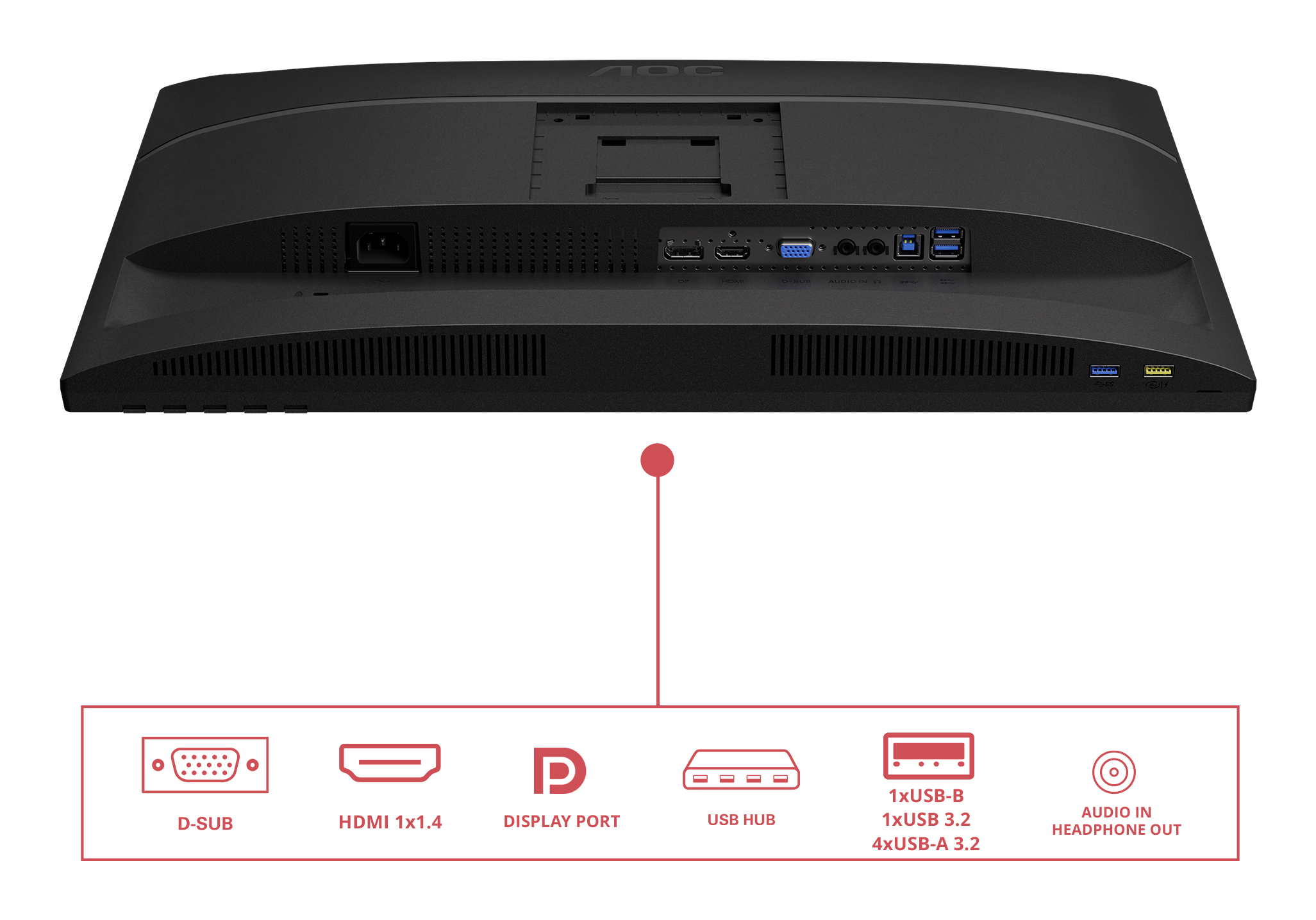 AOC X24E4U - E4 Series - LED-skærm - 24"" - 1920 x 1200 WUXGA @ 100 Hz - IPS - 1500:1 - 4 ms - HDMI, VGA, DisplayPort - højtalere - sort - Billede 5