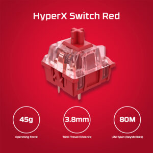 HyperX Alloy Origins Core - Tastatur - bagbelyst - USB - Pan Nordic - tastkontakt: HyperX Red - sort - Billede 3
