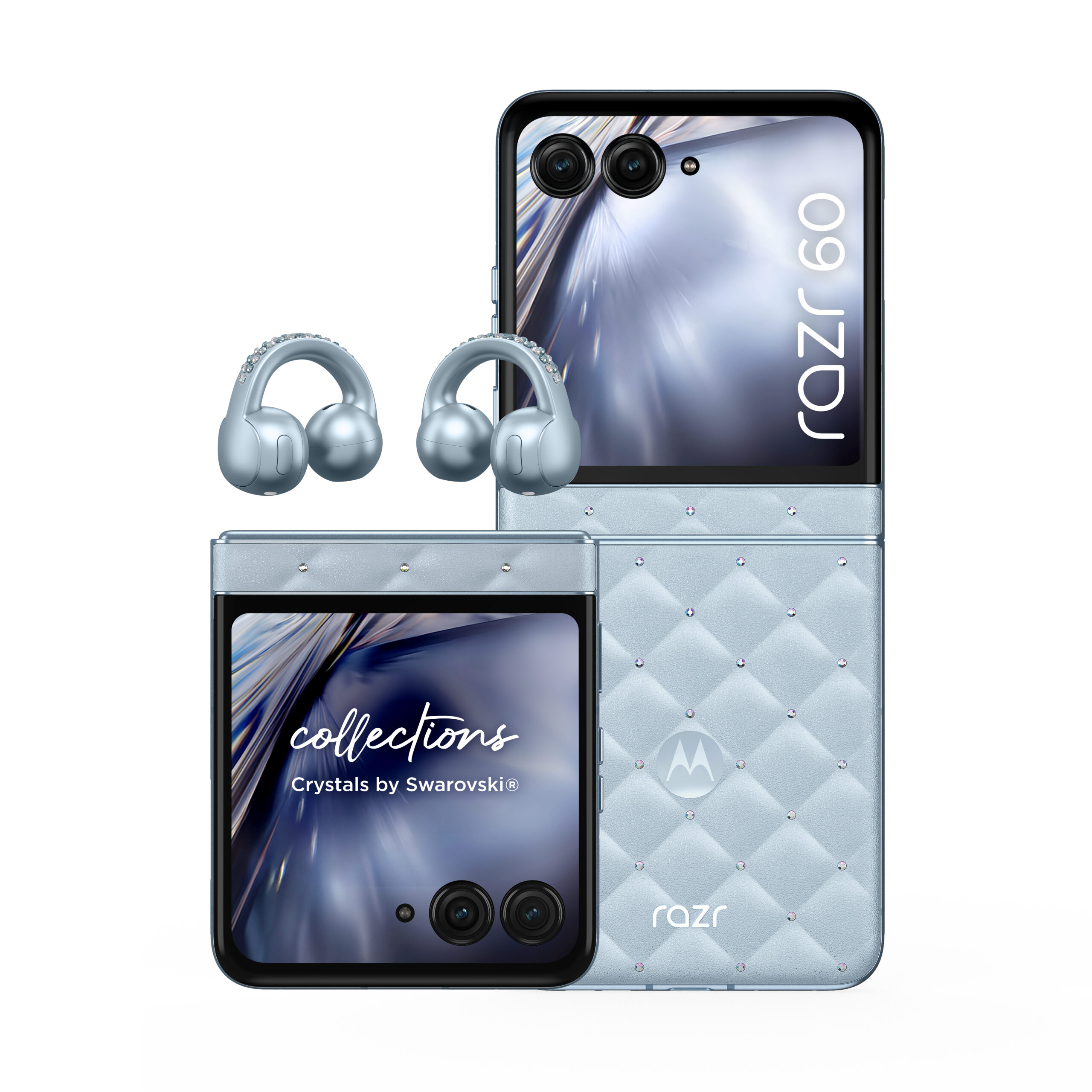 Motorola razr 60 + moto buds loop, 17,5 cm (6.9"), 8 GB, 256 GB, 50 MP, Android 15, Blå