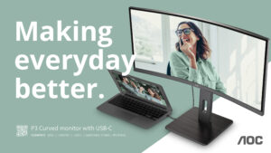 AOC CU34P3CV computerskærm 86,4 cm (34") 3440 x 1440 pixel UltraWide Quad HD LED Sort - Billede 2