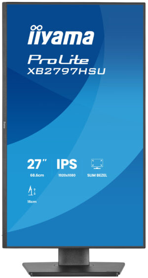 iiyama ProLite XB2797HSU-B1 - LED-skærm - 27"" - 1920 x 1080 Full HD (1080p) @ 120 Hz - IPS - 350 cd/m² - 1500:1 - 4 ms - HDMI, DisplayPort - højtalere - sort, mat - Billede 2