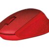 Logitech M330 SILENT PLUS - Mus - 3 knapper - trådløs - 2.4 GHz - trådløs modtager (USB) - rød