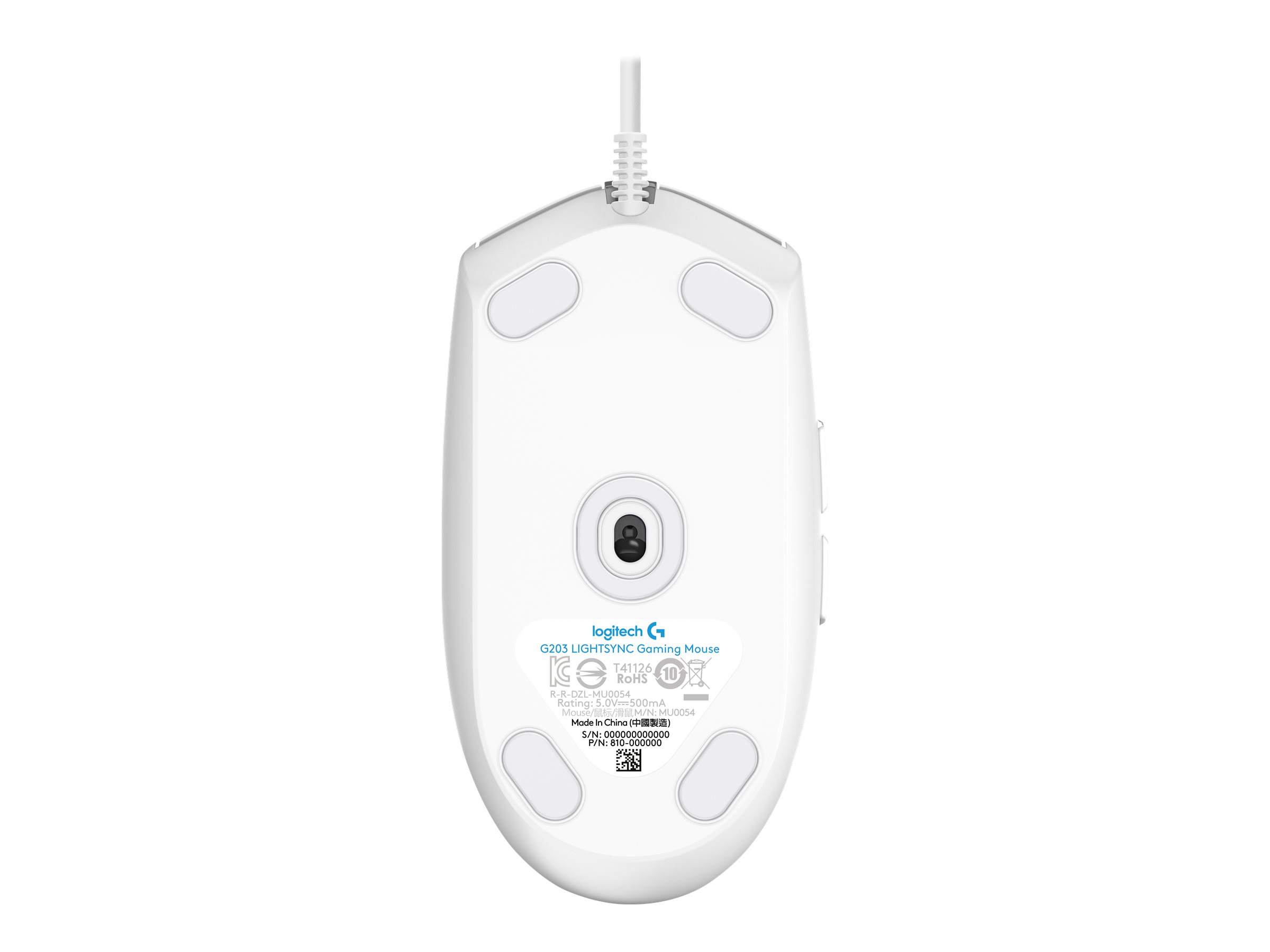 Logitech Gaming Mouse G203 LIGHTSYNC - Mus - optisk - 6 knapper - kablet - USB - hvid - Billede 5