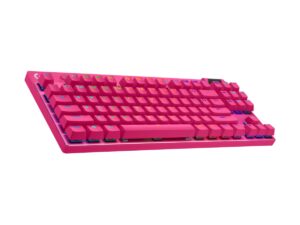 Logitech G PRO X TKL - Tastatur - bagbelyst - trådløs - Bluetooth, 2.4 GHz - QWERTY - US International - tastkontakt: Tactile - pink - Billede 2