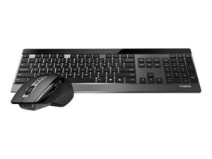 Rapoo 9900M - Sæt med mus og tastatur - trådløs - 2.4 GHz, Bluetooth 4.0, Bluetooth 3.0 - hollandsk - sort - Billede 2