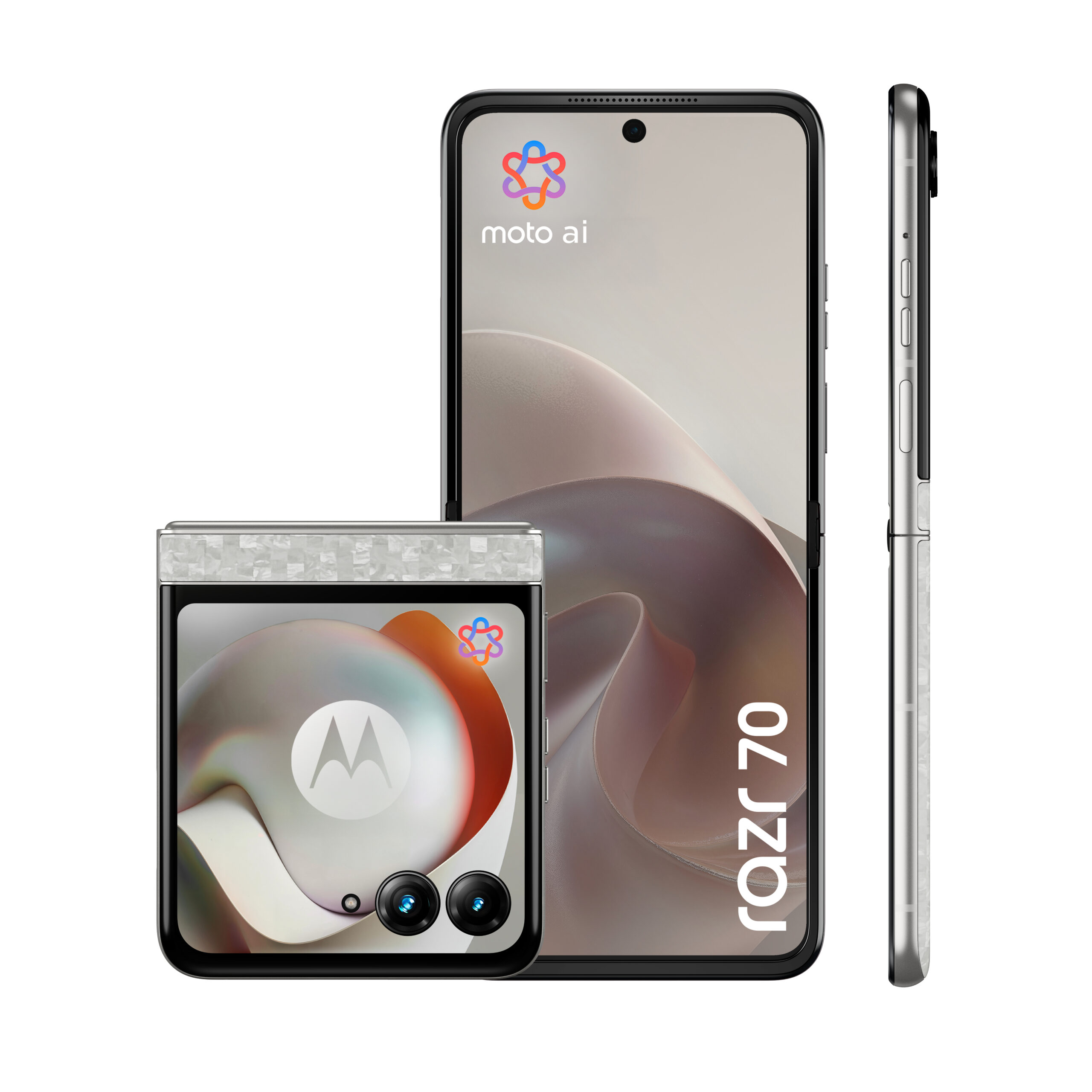 Motorola razr 70, 17,5 cm (6.9"), 8 GB, 256 GB, 50 MP, Android 16.0, Hvid - Billede 3
