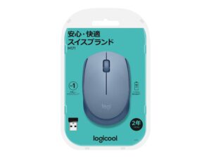 Logitech M171 - Mus - højre- og venstrehåndet - optisk - 3 knapper - trådløs - 2.4 GHz - trådløs modtager (USB) - blå/grå - Billede 4