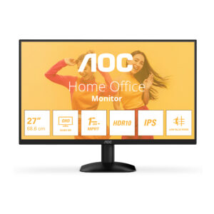 AOC Basic-line Q27B35E - LED-skærm - 27"" - 2560 x 1440 QHD @ 75 Hz - IPS - 300 cd/m² - 1500:1 - HDR10 - 1 ms - HDMI, DisplayPort - sort