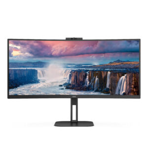 AOC Value-line CU34V5CW/BK - V5 series - LED-skærm - kurvet - 34"" - 3440 x 1440 WQHD @ 100 Hz - VA - 300 cd/m² - 3000:1 - 4 ms - HDMI, DisplayPort, USB-C - højtalere - sort - Billede 3