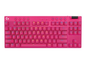 Logitech G PRO X TKL - Tastatur - bagbelyst - trådløs - Bluetooth, 2.4 GHz - QWERTY - US International - tastkontakt: Tactile - pink