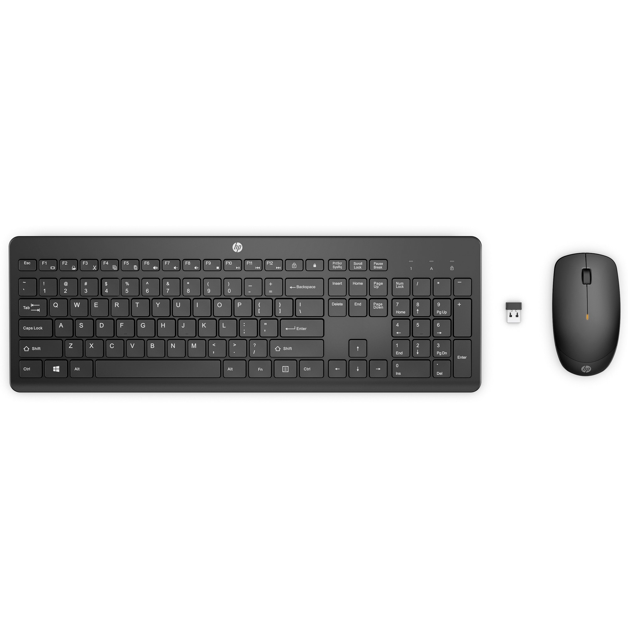 HP 235 - Sæt med mus og tastatur - 3-zones layout, lav profil tastetryk - full size - trådløs - 2.4 GHz - Pan Nordic - sort - Smart Buy - Billede 5