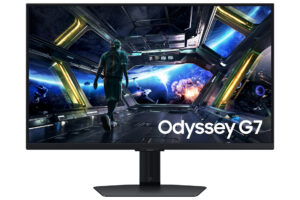 Samsung Odyssey G7 S27DG702EU - G70D Series - LED-skærm - Smart - gaming - 27"" - 3840 x 2160 4K UHD (2160p) @ 144 Hz - Fast IPS - 350 cd/m² - 1000:1 - DisplayHDR 400 - 1 ms - 2xHDMI, DisplayPort - højtalere - sort