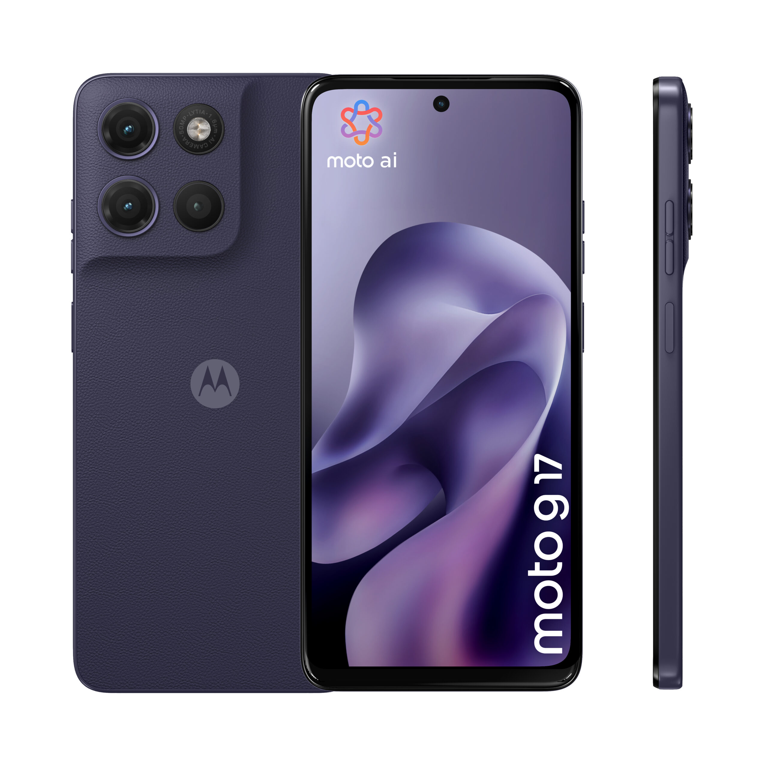 Motorola Moto G17 - 4G smartphone - dual-SIM - RAM 4 GB / Intern hukommelse 128 GB - microSD slot - LCD-skærm - 6.72"" - 2400 x 1080 pixels (60 Hz) - 3x bagkamera 50 MP, 5 MP - front camera 32 MP - pantone aftenblå - Billede 2