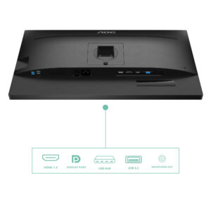 AOC 27P2Q - LED-skærm - 27"" - 1920 x 1080 Full HD (1080p) @ 75 Hz - IPS - 250 cd/m² - 1000:1 - 4 ms - HDMI, DVI, DisplayPort, VGA - højtalere - sort - Billede 4