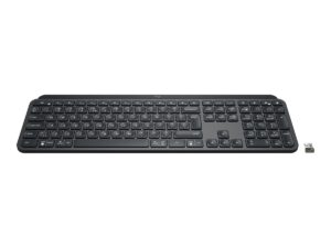 Logitech MX Keys - Tastatur - bagbelyst - trådløs - Bluetooth, 2.4 GHz - QWERTY - US International - grafit - Billede 2
