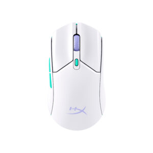 HyperX Pulsefire Haste 2 - Mus - optisk - 6 knapper - trådløs - 2.4 GHz, Bluetooth 5.2 - trådløs modtager (USB) - hvid