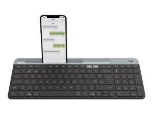 Logitech Slim Multi-Device K580 - Tastatur - trådløs - Bluetooth, 2.4 GHz - Pan Nordic - grafit - Billede 2
