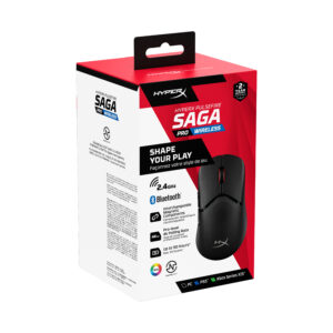 HyperX Pulsefire Saga Pro Wireless Gaming Mouse (sort), Ambidextrous, Optisk, RF Wireless + Bluetooth + USB Type-C, 3200 dpi, Sort - Billede 2