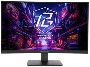 ASRock Phantom Gaming PG27QRT1B&nbsp- Kurvet 27"" - VA panel - 16:9 - 2560 x 1440 (FHD) - 300 nits - 95% DCI-P3 - 2x HDMI 2.0 - 1x DisplayPort 1.4 - 180Hz - Højtalere